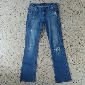 !2849 Express Barely Boot Stella Low Rise Jeans, 0